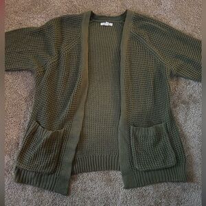 green cardigan, size S